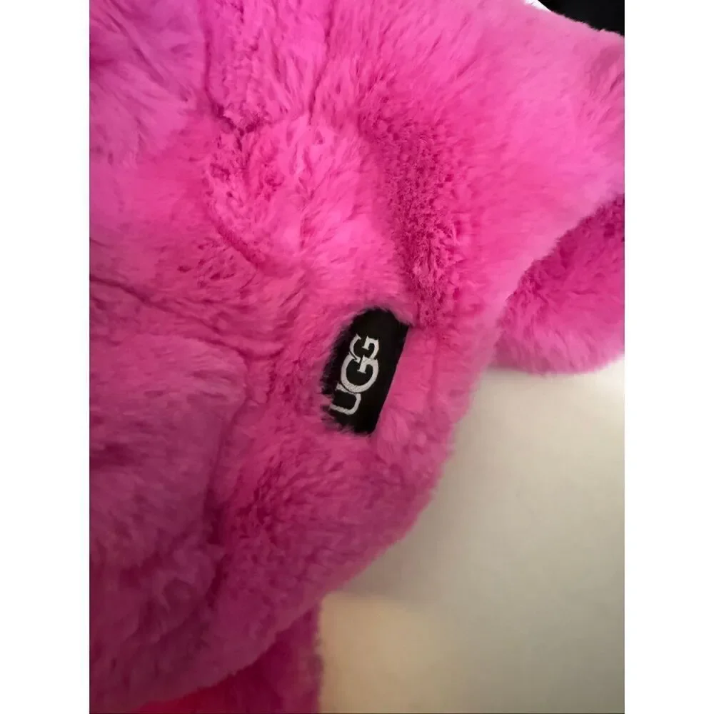 UGG Girls Faux Fur Trapper Hat With Ear Flaps Pink Size 4-6 Years NWT